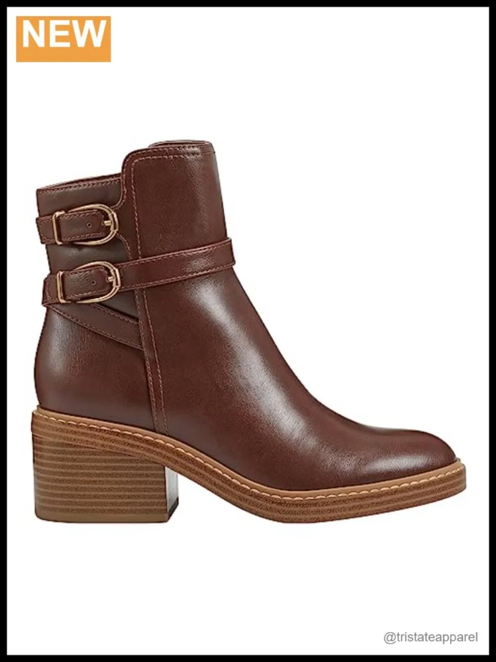 Women's Ankle Boots Mid Block Heel Almond Toe Zip Closure